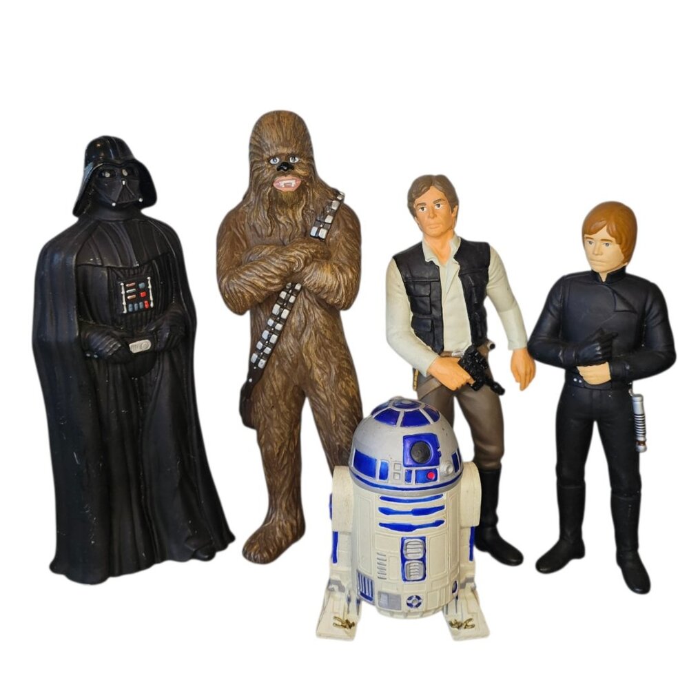 VTG Star Wars Figures Chewbacca Darth Vader Luke Skywalker Han Solo R2D2 1993